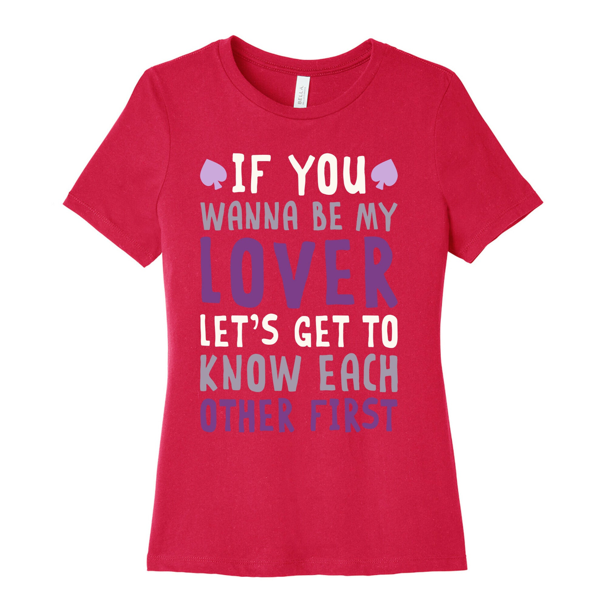If You Wanna Be My Lover, Let's Get To Know Each Other First Women's Cotton Tee
